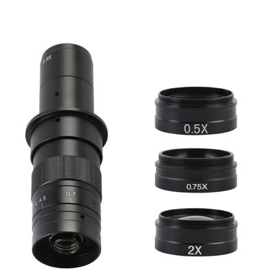 JOEBO Microscope Kit 0.5X / 2.0X / 0.3X Auxiliary Barlow Objective Glass Lens for 180X/300X C-Mount Zoom Lens Industry Video Microscope Camera Microscope Lens Adapters (Color : 180x-B)