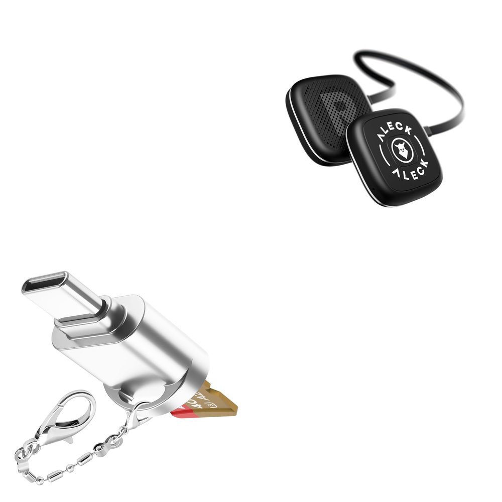 BoxWave Adapter Compatible with Aleck Nunchucks - Micro SD Card miniReader, USB Type-C OTG Reader USB3.0 Adapter Keychain - Metallic Silver