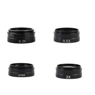 JOEBO Microscope Kit 0.5X / 2.0X / 0.3X Auxiliary Barlow Objective Glass Lens for 180X/300X C-Mount Zoom Lens Industry Video Microscope Camera Microscope Lens Adapters (Color : A)