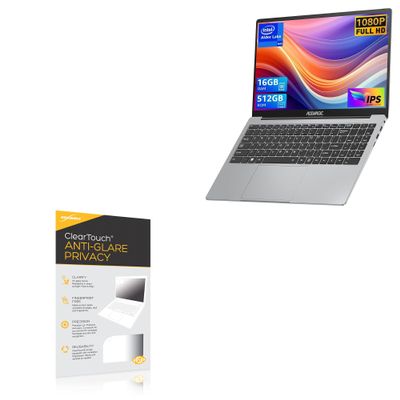 BoxWave Screen Protector Compatible with ACEMAGIC AX15 Windows 11 Laptop (15.6 in) - ClearTouch Anti-Glare Privacy (2-Pack), Privacy Screen Protector Flexible Film Anti-Glare