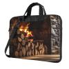 Wood on Fireplace Laptop Bag 15.6 inch Laptop Messenger Shoulder Bag Travel Computer Bag for Women Men view 1