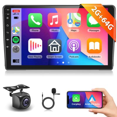 2G+64G for Ford Transit 2009-2016 Focus 2005-2008 Radio Car Stereo with Wireless Carplay Android Auto,9inch 1080P IPS Touchscreen BT HiFi 16EQ 28UIs FM RDS GPS WiFi MirrorLink Backup Camera & MIC