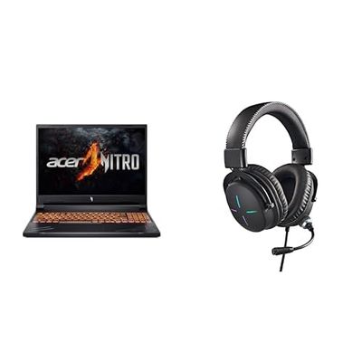 Acer Nitro V Gaming Laptop | Ryzen 7 8845HS | AI Capable | RTX 4060 | 16" WUXGA IPS 165Hz | 16GB DDR5 | 1TB Gen 4 SSD | Wi-Fi 6E | ANV16-41-R5J0 Nitro Gaming Headset II: 50mm Drivers, RGB