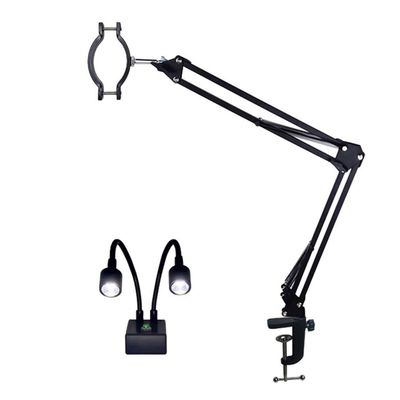 JOEBO Microscope Kit Adjustable Microscope Lens Holder Stand LED Spotlight Digital Camera Microscope Lens Adapters (Color : Stand and Light)