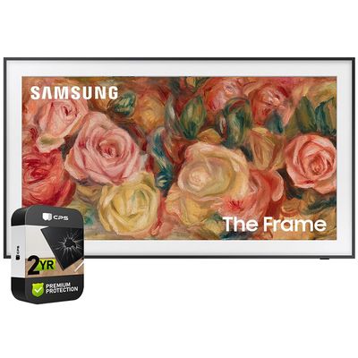 Samsung (Refurbished QN55LS03DAFXZA 55 inch The Frame QLED 4K Smart TV 2024 Bundle with 2 YR CPS Enhanced Protection Pack (Renewed)
