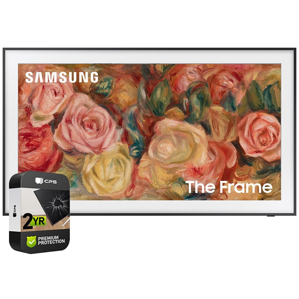 Samsung (Refurbished QN55LS03DAFXZA 55 inch The Frame QLED 4K Smart TV 2024 Bundle with 2 YR CPS Enhanced Protection Pack (Renewed)