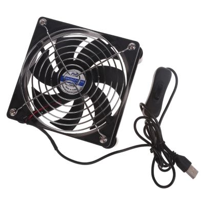 EDRIWYIM USB Router Cooling Fan DIY Set-top Box Cooler with Protective Net Desktop Cooling Fan Router Computer Cooler Fan (Color : 12cm)