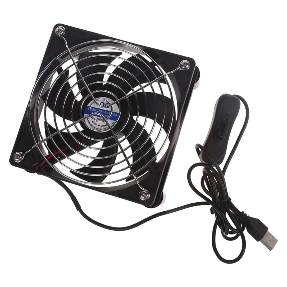 EDRIWYIM USB Router Cooling Fan DIY Set-top Box Cooler with Protective Net Desktop Cooling Fan Router Computer Cooler Fan (Color : 12cm)