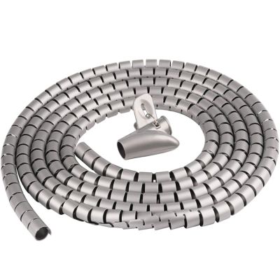 Tubing Cable Cable Line Storage 8mm 10mm 12mm 20mm 25mm Tube Diameter Spirals Wrap Cable Winding Sleeves Tidy Cord Wire Banding Tube Cover Loom (Color : Gray 15mm x 2 Meter)