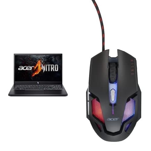 Acer Nitro V Gaming Laptop | Ryzen 5 7535HS | RTX 4050 | 15.6" FHD IPS 144Hz | 8GB DDR5 | 512GB SSD | WiFi 6 | ANV15-41-R5N6 Nitro Gaming Mouse III: 6D Optical Gaming Mouse