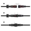 ARETV 2pin 3pin 4pin 5pin DC Strip Waterproof Connector Light Extension Cable Black/White Wire Male to Female 40 60 100 200 300cm (Color : 0.3mm2, Size : 1pcs 200cm BlackWire) view 4