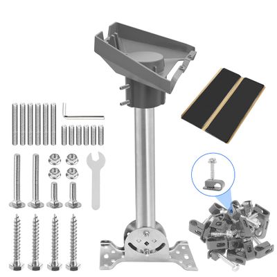 Stainless Steel Starlink Gen 3 Heavy Duty Pivot Roof Mount Kit Compatible with Gen3 / V3 Starlink Standard DishAdjustable 360 , with Die cast Integrated Aluminum Alloy Starlink Gen 3 Pipe Adapter