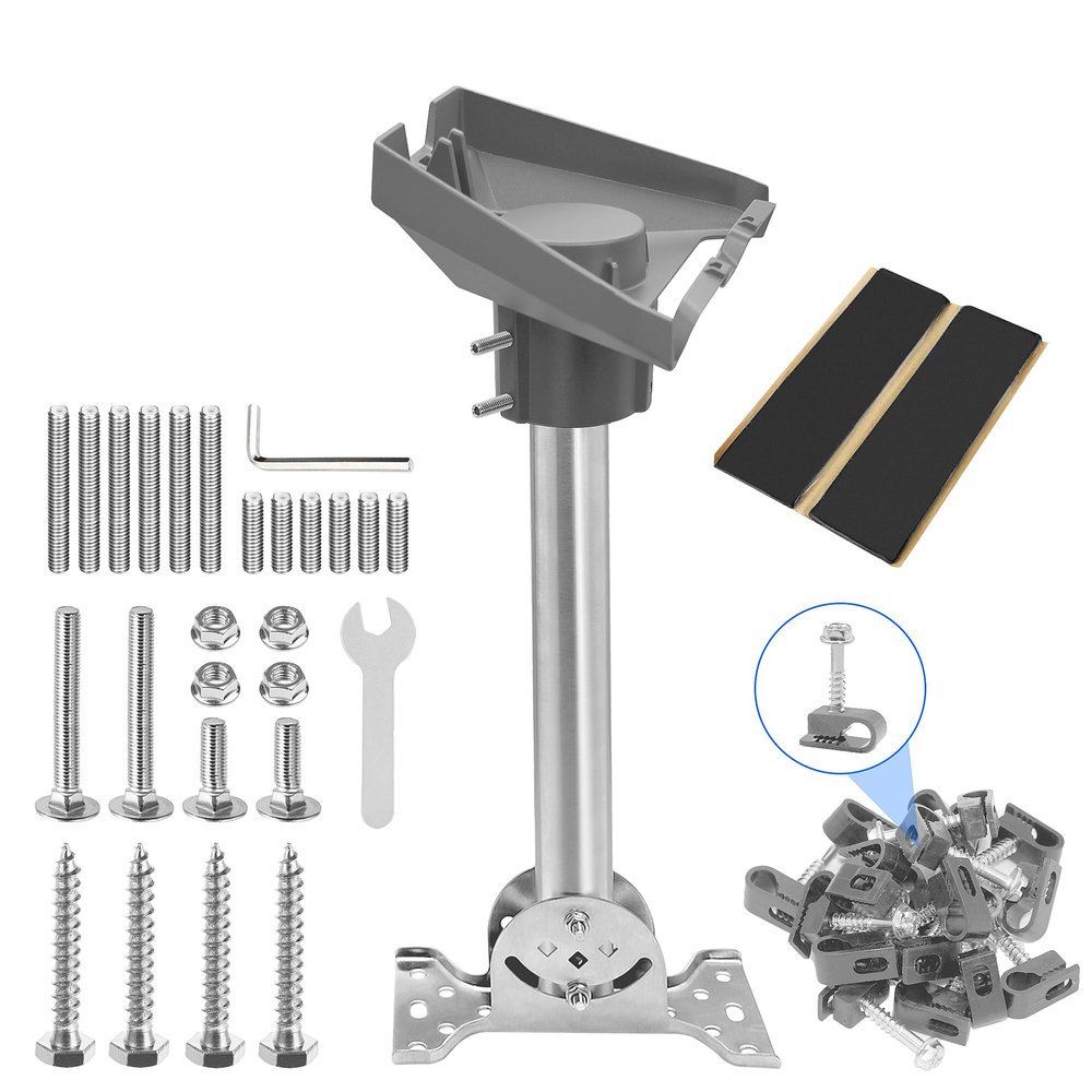 Stainless Steel Starlink Gen 3 Heavy Duty Pivot Roof Mount Kit Compatible with Gen3 / V3 Starlink Standard DishAdjustable 360 , with Die cast Integrated Aluminum Alloy Starlink Gen 3 Pipe Adapter