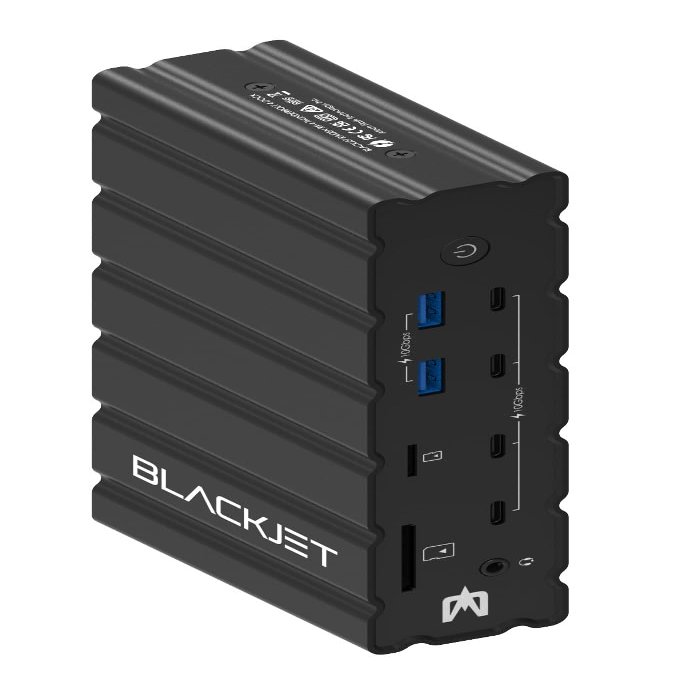 Blackjet RX-4 Thunderbolt 4 Docking Station  17-Port USB-C Hub with HDMI, DisplayPort, SD/microSD, RJ45 Ethernet, USB-A, USB4  For MacBook Pro, Windows Laptops  Aluminum BLACK finish APPLE
