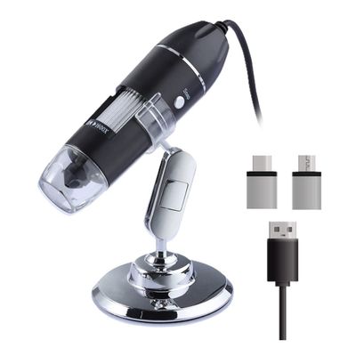 Joebo Microscope Kit 1600X 1000X 500X Digital Microscope Camera 3in1 Portable Electronic Microscope Microscope Lens Adapters (Color : 1000X)