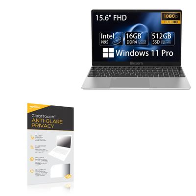 BoxWave Screen Protector Compatible with Binxarn B15 Windows 11 Laptop (15.6 in) - ClearTouch Anti-Glare Privacy (2-Pack), Privacy Screen Protector Flexible Film Anti-Glare