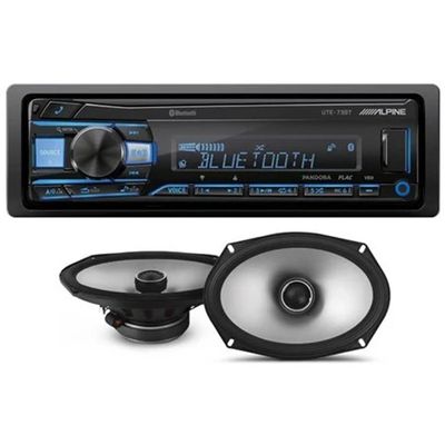 Alpine UTE-73BT in-Dash Digital Media Receiver Bluetooth & S2-S69 6x9 Speakers