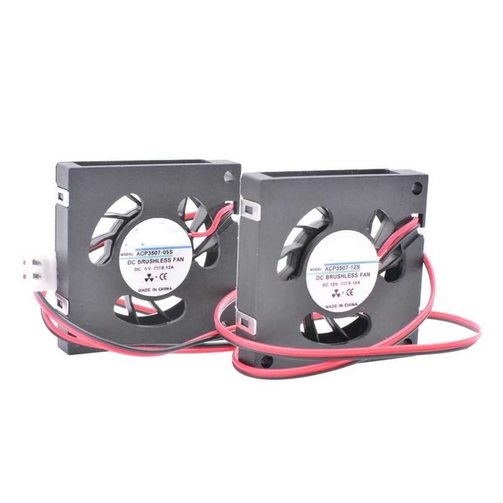 2 Pcs ACP-3507 35x35x7mm 35mm Blower DC5V 12V Ultra-Thin Cooling Fan Suitable for Projector and DIY Transformation Cooling (Color : 12V)