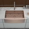 33 Rose Gold Farmhouse Sink - 33 * 21 * 10 Inch Kitchen Sink Stainless Steel 16 Gauge Apron Front Kitchen Sink view 3