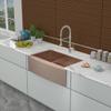 33 Rose Gold Farmhouse Sink - 33 * 21 * 10 Inch Kitchen Sink Stainless Steel 16 Gauge Apron Front Kitchen Sink view 4