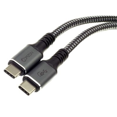 ACCL USB C to USB C Cable USB4 40Gbps/100 watt Type C Fast Charging Cable, USB C Cable USB C AdapterType C Male to Male, Braided Jacket, 3 ft 3 Pack, Black