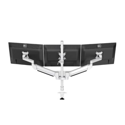 WPTGODGB Three monitor stand arms, suitable for sizes 17 inches-24 inches 1-8 kg, suitable for monitor aluminum alloy material screen desktop installation, Silvery