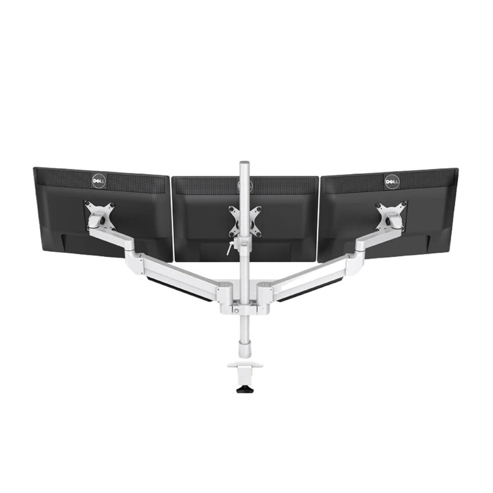 WPTGODGB Three monitor stand arms, suitable for sizes 17 inches-24 inches 1-8 kg, suitable for monitor aluminum alloy material screen desktop installation, Silvery