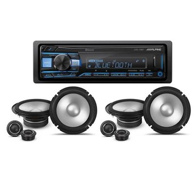 Alpine UTE-73BT in-Dash Digital Media Receiver Bluetooth & 2 Pair S2-S65C 6.5" Component Speakers