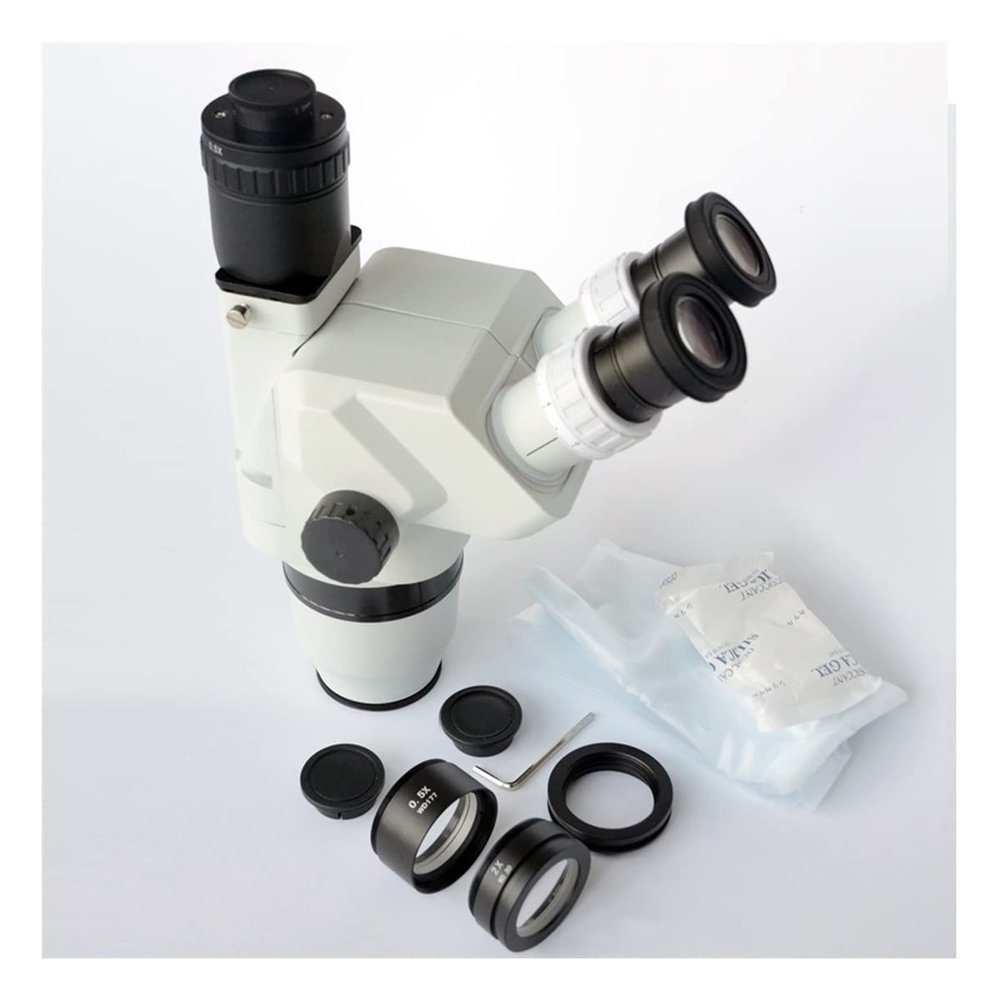 JOEBO Microscope Kit 3.35X-90X Confocal Trinocular Stereo Zoom Microscope Head Very Sharp Image Microscope Lens Adapters (Size : 3.35X-90X 0.5X 2.0X)