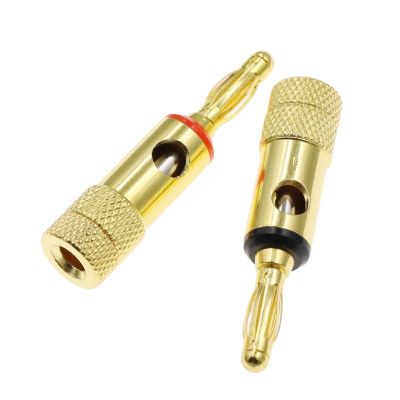 WUZDPRCJ 4MM Gold-Plated Banana Plugs Musical Audio Speaker Cable Wire Connectors Terminal for Speaker Amplifier (Color : Black, Size : 3PCS)