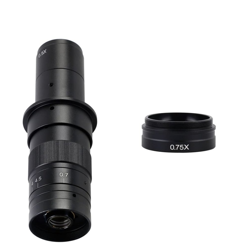 JOEBO Microscope Kit 0.5X / 2.0X / 0.3X Auxiliary Barlow Objective Glass Lens for 180X/300X C-Mount Zoom Lens Industry Video Microscope Camera Microscope Lens Adapters (Color : 180x-G)