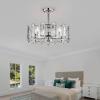 GOWE Dia 26 inch Crystal Chandelier Ceiling Fan Vintage Fandelier Flush Mounted Invisible for Bedroom Dining Room Living Room Kitchen Farmhouse Entry, Chrome view 3