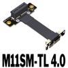 ADTLINK PCIe 4.0 x1 to x1 Dual Right Angle Extension Riser Cable with Metal Mhield Support Wake and CLKRUN (M11SM-TL 4.0, 10cm) view 2
