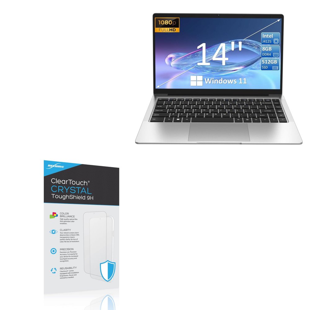 BoxWave Screen Protector Compatible with Molegar A156N Business Laptop (15.6 in) - ClearTouch Crystal ToughShield 9H (2-Pack), Clear 9H Tough Flexible Film Screen Protector