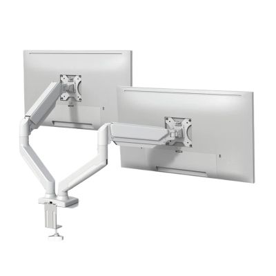 CUFTOBJM Gas Spring Dual Monitor Arm, 13"-32" Load 2-9kg per Vesa Desktop Monitor Mount Dual Monitor Stand Screen Stand (Color : White)