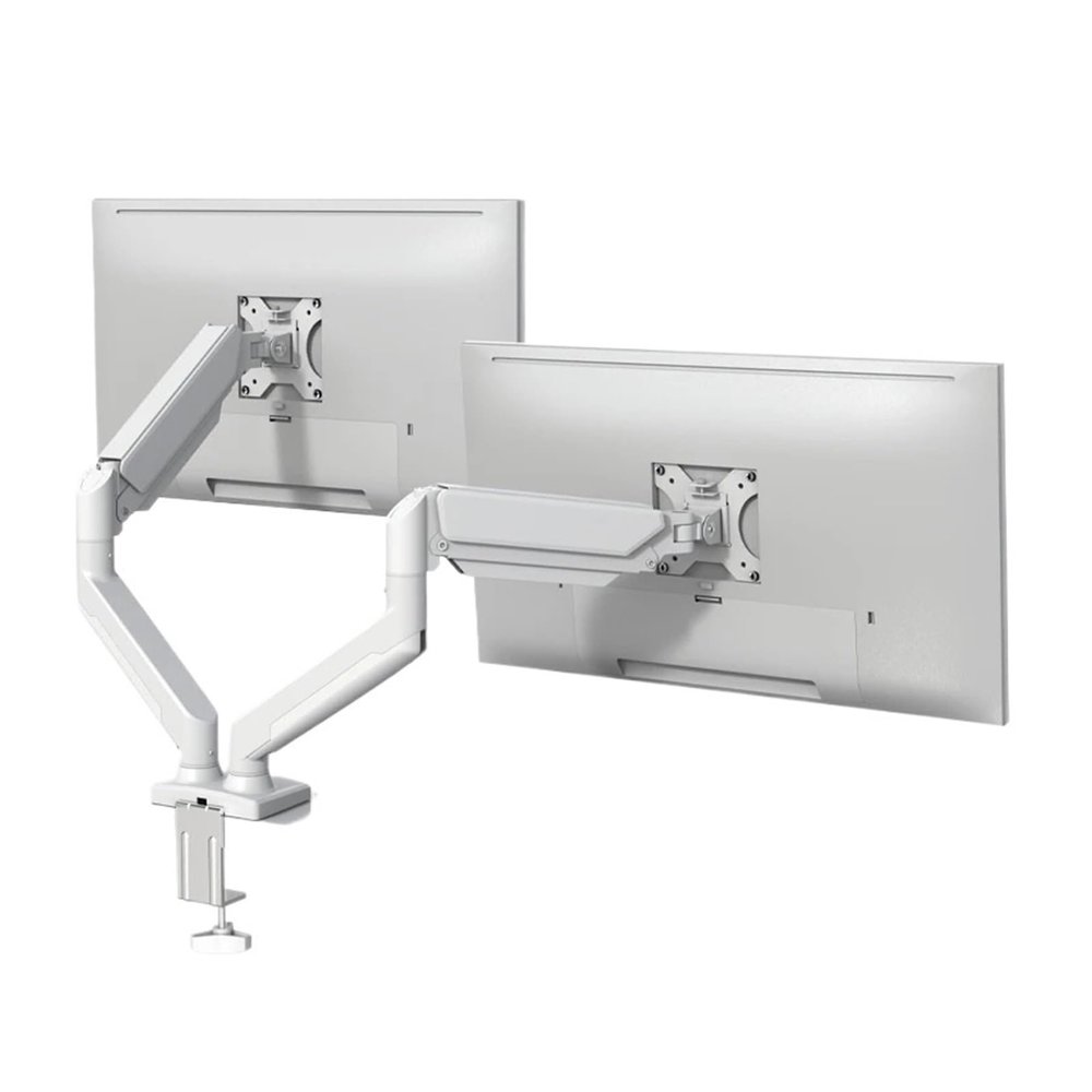 CUFTOBJM Gas Spring Dual Monitor Arm, 13"-32" Load 2-9kg per Vesa Desktop Monitor Mount Dual Monitor Stand Screen Stand (Color : White)