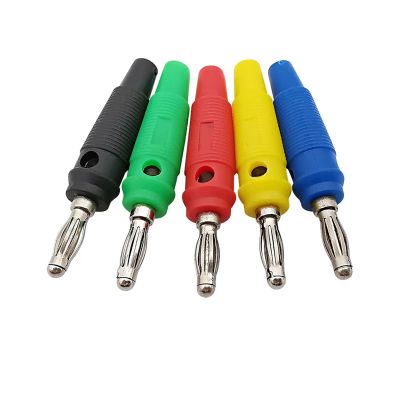 10Pcs 4mm Banana Plug Side Stackable Connector Red Green Blue Yellow Black 4mm Banana Plugs Cable Wire Connectors (Color : 5 Red 5 Black)