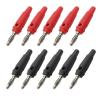 10Pcs 4mm Banana Plug Side Stackable Connector Red Green Blue Yellow Black 4mm Banana Plugs Cable Wire Connectors (Color : 5 Red 5 Black) view 2