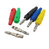 10Pcs 4mm Banana Plug Side Stackable Connector Red Green Blue Yellow Black 4mm Banana Plugs Cable Wire Connectors (Color : 5 Red 5 Black) view 3