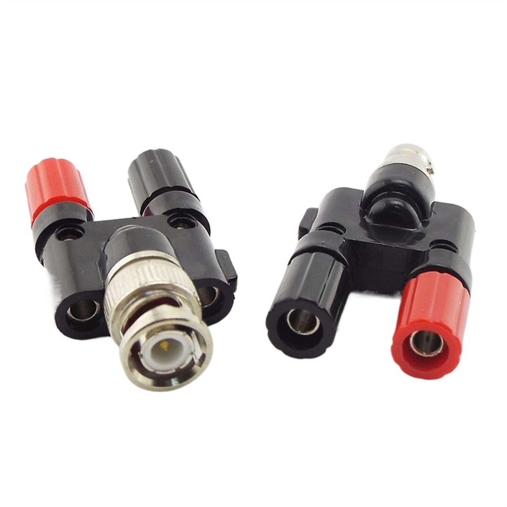 1pcs Male Female Connector Plug to 2X 4mm Dual Banana Female Jack Adapter Socket Binding Post Coax Coaxial Splitter (Color : BNC Female)
