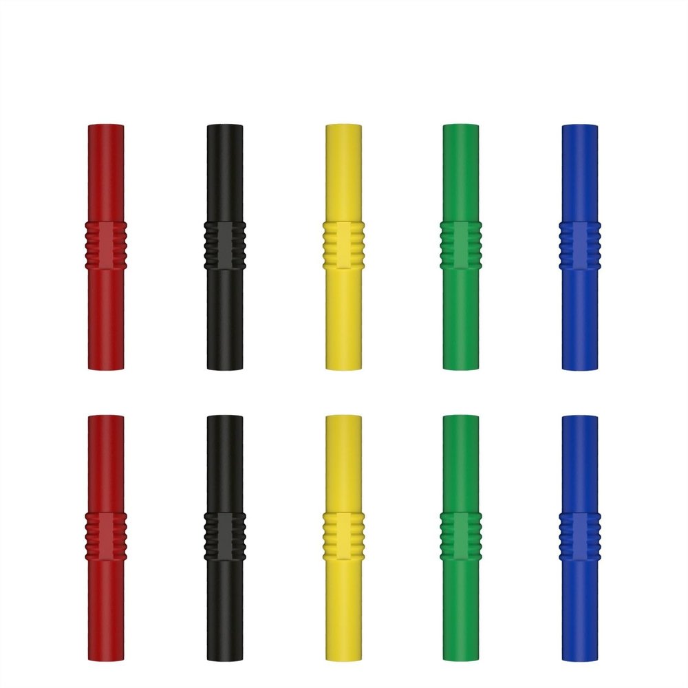 10pcs 4mm Banana Socket Female Adapter Extension Insulated Banana Plug Coupler Connector J.20009 (Color : 5 colorsX2)