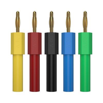 5PCS 4MM Banana Jack Female to 2MM Gold Plating Banana Male Plug Cable Wire Adapters Plugs J.20011 (Color : 5 Black)