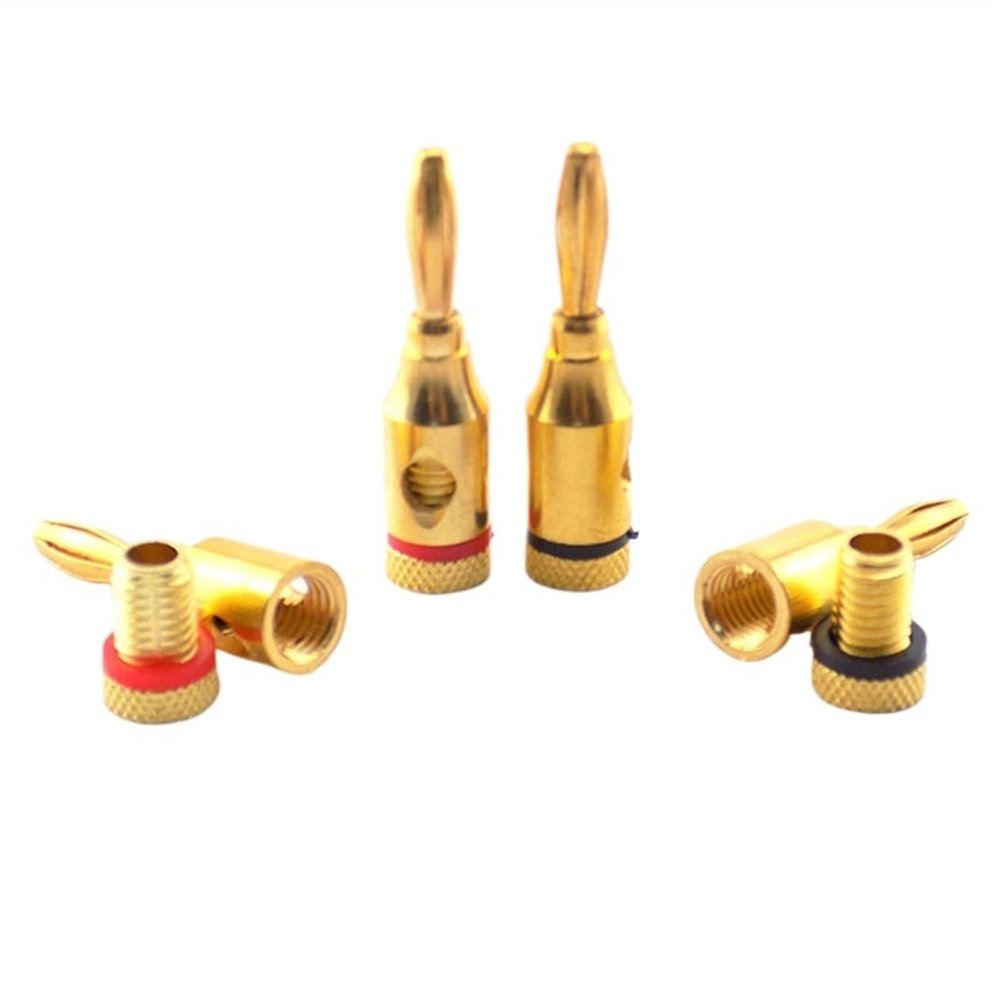 2/8pcs 4mm Banana Plug Gold-Plated Musical Cable Wire Audio Speaker Connector Plated Musical Speaker Cable Wire Pin Connectors (Color : 4 Pairs)