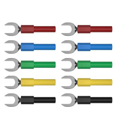 10PCS 8MM U&Y Type Welding Insert Harpoon Plug 4MM Banana Socket Female Banana Plug J.20017 (Color : 5 Colors x 2)