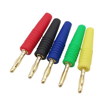 10Pcs 2mm Banana Male Plug Adapter Gold Plated Straight 2mm Banana Plug Test Leads Wire Cable Terminals Soldering Connector (Color : Black)