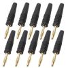 10Pcs 2mm Banana Male Plug Adapter Gold Plated Straight 2mm Banana Plug Test Leads Wire Cable Terminals Soldering Connector (Color : Black) view 2