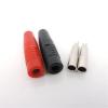 1pair or 5Pcs Brass 4mm Insulated Banana Female Socket Jack Plug Copper Wire Solder Cable Connector red and Black (Color : 1pair) view 2