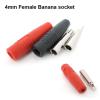 1pair or 5Pcs Brass 4mm Insulated Banana Female Socket Jack Plug Copper Wire Solder Cable Connector red and Black (Color : 1pair) view 3