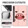 AIRWEE Case for Samsung Galaxy Tab S6 Case 10.5 Inch 2019, Adjustable Stand Galaxy Tab S6 Case, PU Leather Cover with Auto Sleep/Wake for Samsung Tab S6 Case 10.5"" Tablet Case, Cute Pink Pig view 2