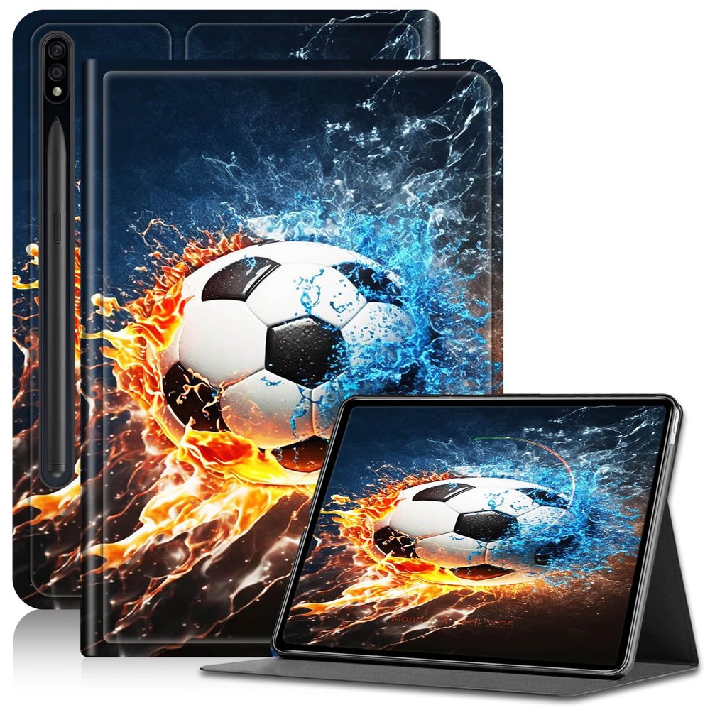 AIRWEE Case for Samsung Galaxy Tab S6 Case 10.5 Inch 2019, Adjustable Stand Galaxy Tab S6 Case, PU Leather Cover with Auto Sleep/Wake for Samsung Tab S6 Case 10.5"" Tablet Case, Soccer